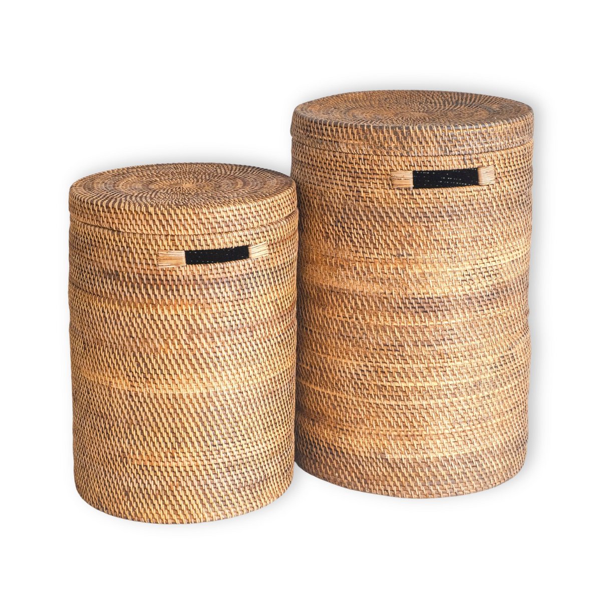 Großer Wäschekorb mit Deckel - Sari (braun)