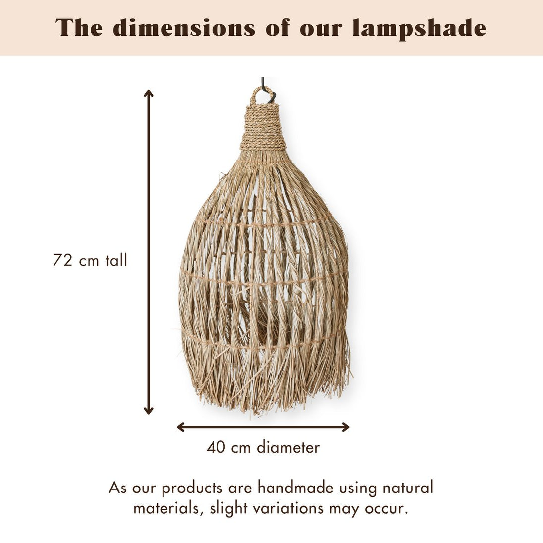 Deckenleuchte Lampung aus Seegras - handarbeit