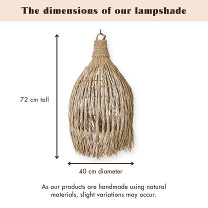 Deckenleuchte Lampung aus Seegras - handarbeit