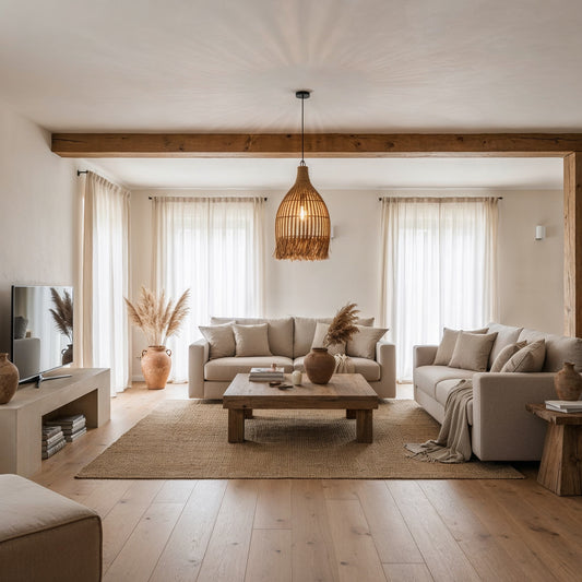 Deckenleuchte Lampung aus Seegras - handarbeit