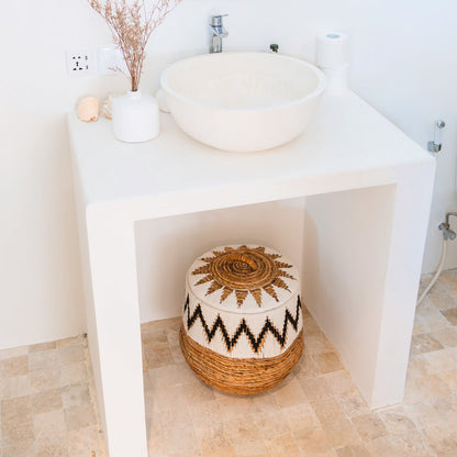 Boho Wäschekorb Palem mit Deckel