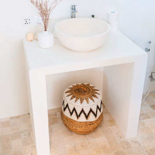 Boho Wäschekorb Palem mit Deckel